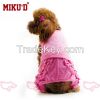 Hot sale cute pet dog cat pink flower dress apparel 