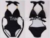 2015 ladies swimwear dress sexy women swimsuit one piece black and white M L XL XLL