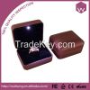 luxury metal led ring box leather cover made in China