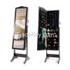 Classical Large Floor Standing Wooden Mirrored Jewelry Cabinet Bedroom