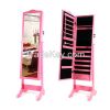 Classical Large Floor Standing Wooden Mirrored Jewelry Cabinet Bedroom