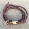 2015 new fashion rope wrap alloy anchor bracelet