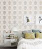 Self adhesive vinyl wallpaper - Leaf wall pattern - 062 Snow/ Champagne/ Gravel/ Latte