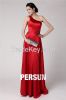 Modern One Shoulder Lace Up Satin Red Long Prom Gown UK