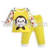 2015New 100%Cotton Spring Autumn Baby Boy Clothing Set Fashion Monkey Baby Newborn Tops+Pants Baby Girl Clothes Suits Infant