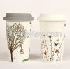 Porcelain travel mug with silica cover