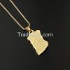   24K Gold Plated Iced Out Jesus Pendant & 32 inch Box Chain Fashion Hiphop Golden Jesus Necklace