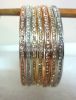 Designer Bangle Set of 7,in three tones- Silver,Gold Copper