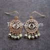 Retro Style brass alloy owls shape hooped earrings
