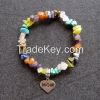 Customize Gemstone heart design friendship bracelets with Letters