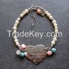 Glass beaded necklace and bracelet jewelry sets for kids