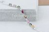 100% 925 sterling silver inlaid gemstone fashion bracelet