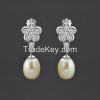 double pearl earrings,daily wear earrings !