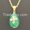 Fashion Jewelry Silver Faberge Enamel Egg Pendant Necklace