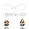 Fashion Jewelry Silver Faberge Enamel Egg dangle earring