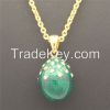 Fashion Jewelry Silver Faberge Enamel Egg Pendant Necklace