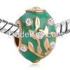 hand enameled metal Easter Faberge egg beads for charms bracelet