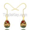 Fashion Jewelry Silver Faberge Enamel Egg dangle earring