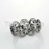 Titanium Stainless steel punk white Fashion Skull Biker Ring Jewelry