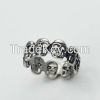 Titanium Stainless steel punk white Fashion Skull Biker Ring Jewelry