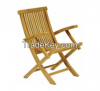 Folding Chair with Arms-Garden Furniture-Wood-All measures possible