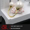 hot sale stainless steel  imitation pearl ring for women