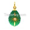 color hand enamel Faberge style Easter egg pendant