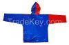 R-1021-1002-2 BLUE AND RED SHINY PVC VINYL KIDS RAIN WEATHERPROOF JACKET