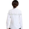 Long sleeve white uniform shirt with turn down collar for office lady
