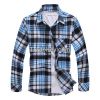 Latest style men's long sleeve casual check shirt with chest pocket
