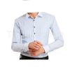 Latest fashion men's long sleeve business dress shirt with white collar and cuff