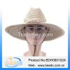 2015 hot selling men wide brim mat straw cowboy hat with grosgrain ribbon