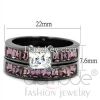Delicate Pave Diamond Stainless Steel Wedding Ring Sets