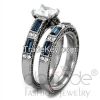 2015 Beautiful Stainless Steel CZ Wedding Ring Sets