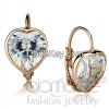 LO3872 Rose Gold AAA Grade CZ Heart-Shaped Earrings