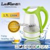 1.7L transparent boiling glass kettle for hotel, teahouse