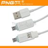 PNGXE Wholesale 2 in 1 Micro USB Data Cable with Led light for iphone for samsung