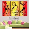 Pop modern oil painting on canvas colourful dress fashion girls models
