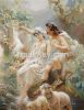 Canvas art work sticker flying fairy family naturalism photo oil paint