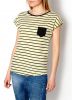 2015 New Women Slim Fashion Striped Colour Trendy Stylish T-shirt Girls Top B4017