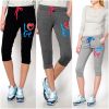 NEW 2015 Trendy Print Sport Spring Summer Casual Jogger Fashion Girls Trousers Yoga Gym Short Pants 6602