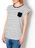 2015 New Women Slim Fashion Striped Colour Trendy Stylish T-shirt Girls Top B4017