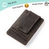 Men Personalized Slim Leather Credit Card Magnetic Money Clip Wallet