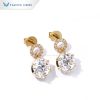 Tianyu Gems Pure Yellow Gold Classic Design Round OEC Cut Moissanite Diamond beautiful Stud Earrings