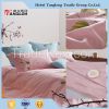 orchid designed Plain cotton embroidery 4pcs bedding set