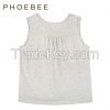 Smoky Gray Sleeveless Cotton Children T-Shirt