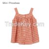 Sleeveless Orange Plaid Children Clothing by Cotton