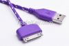 Fabric braided mobile phone cable for iphone 4 10 colors 1m2m3m length