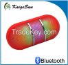 Outdoor Portable Capsule Pill Handsfree Call LED Mini Disco Light Bluetooth Speaker