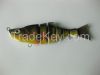 2015 new 6 inch 6 seciton artificial hard abs ugly shad fishing baits cloth connection fish lures with gross fur hair tails